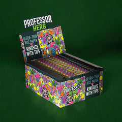 Professor Herb King Size Rolling Papers & Tips - Ultra Thin Rice Paper (Box of 32)